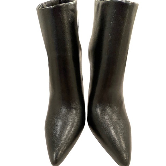 AWANG Peek-a-Boo Arch Black Vegan 🌱 Leather Steel Heel Booties - NWT - Picture 6 of 8